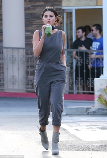 Selena Gomez struts her stuff in sexy cutout overalls while out and about in Los Angeles on June 4, 2015